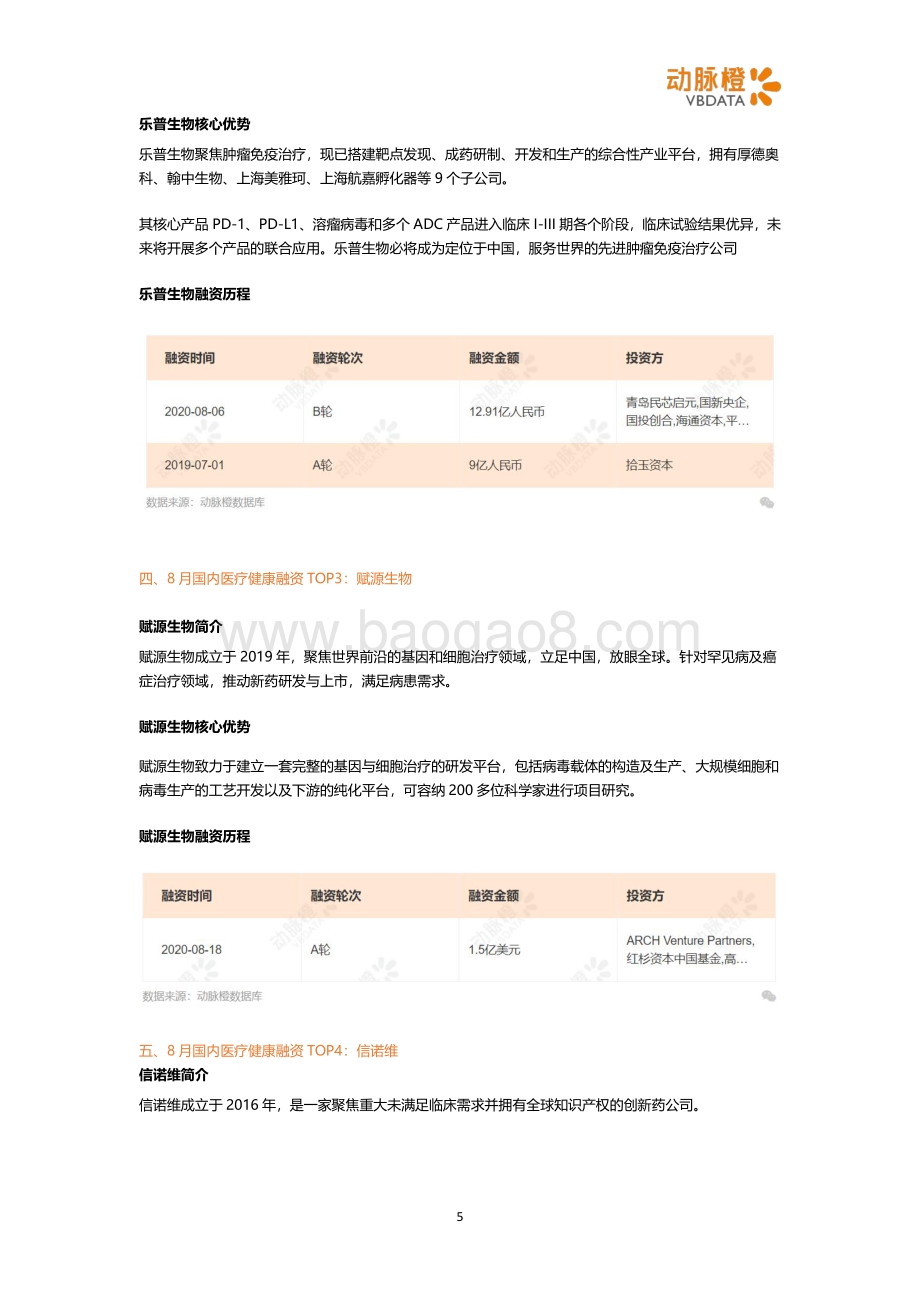 2020年8月国内医疗健康投融资月报.pdf_第5页