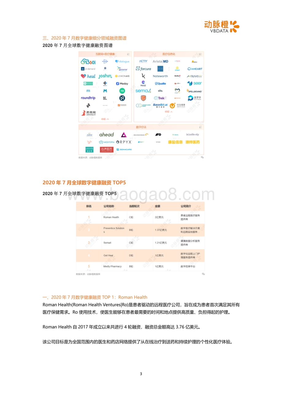 2020年7月全球数字健康投融资月报.pdf_第3页