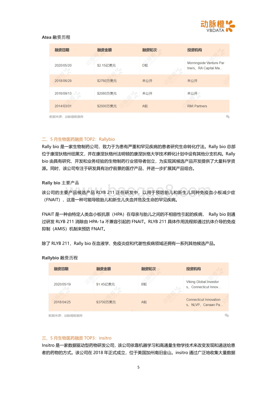 2020年5月生物医药投融资月报.pdf_第5页