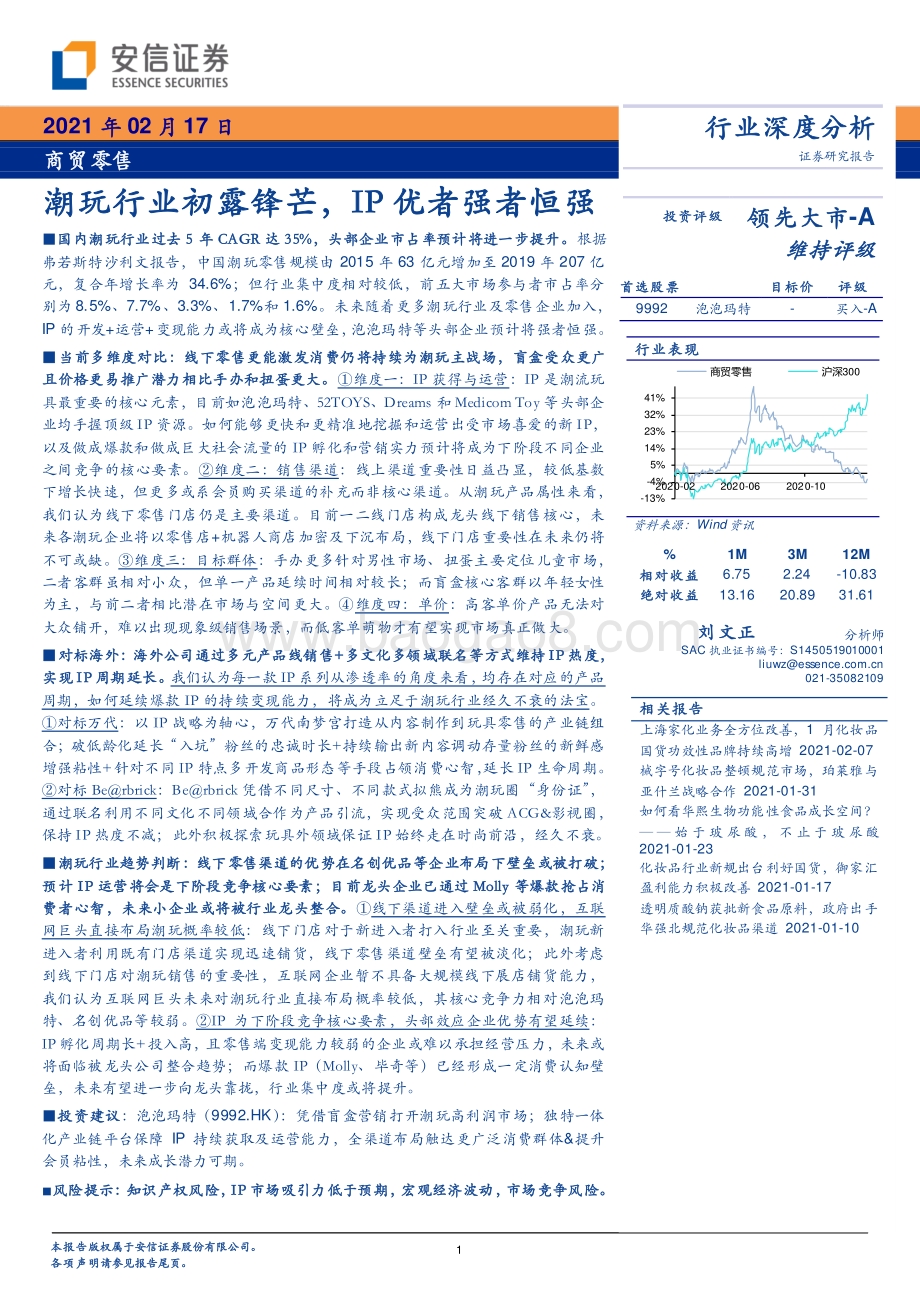 潮玩行业初露锋芒IP优者强者恒强.pdf_第1页
