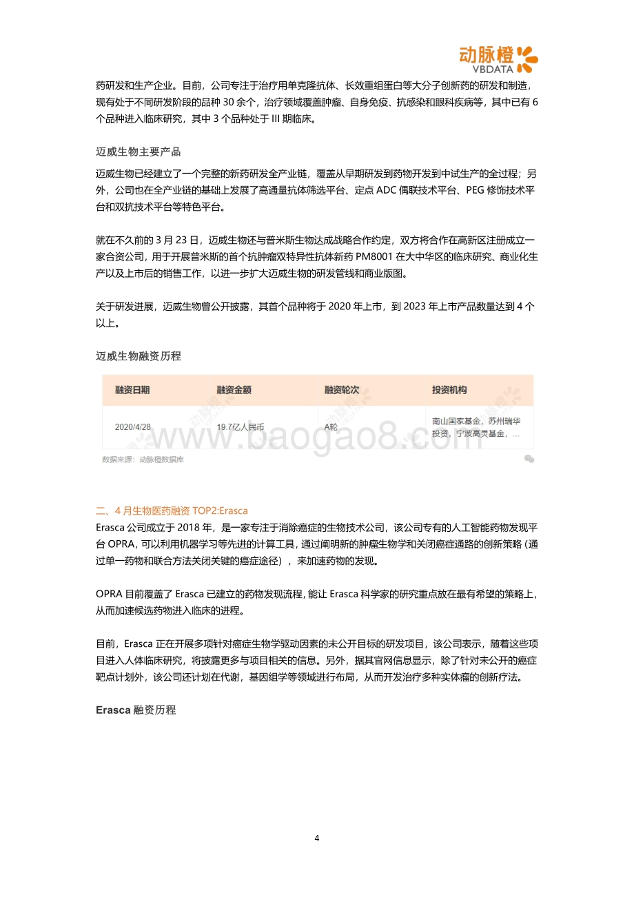 2020年4月全球生物医药投融资月报.pdf_第4页