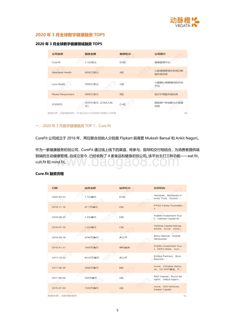 2020年3月全球数字健康投融资月报.pdf_第5页