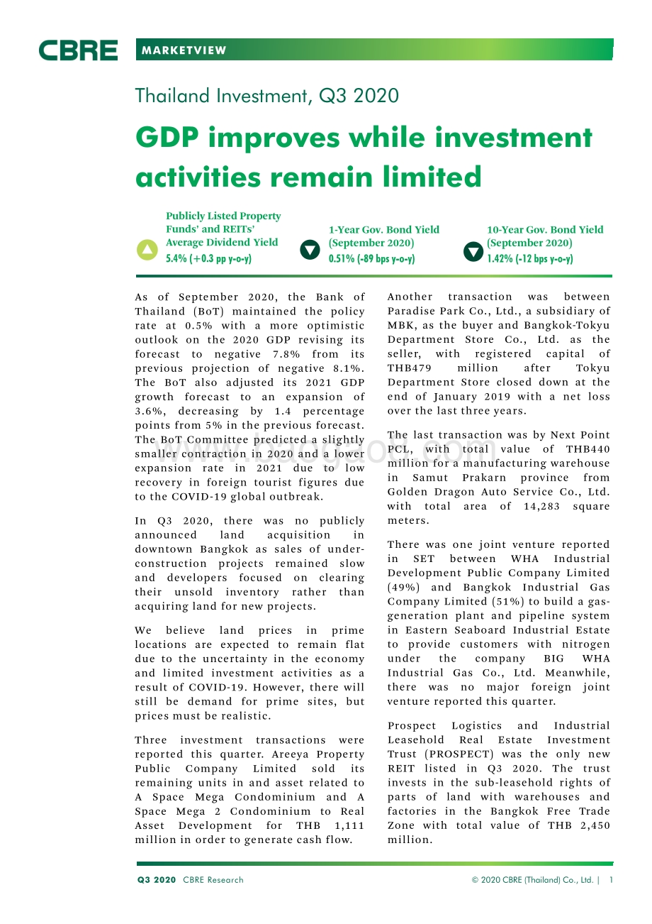 2020年Q3泰国投资市场展望（英文版）.pdf_第1页