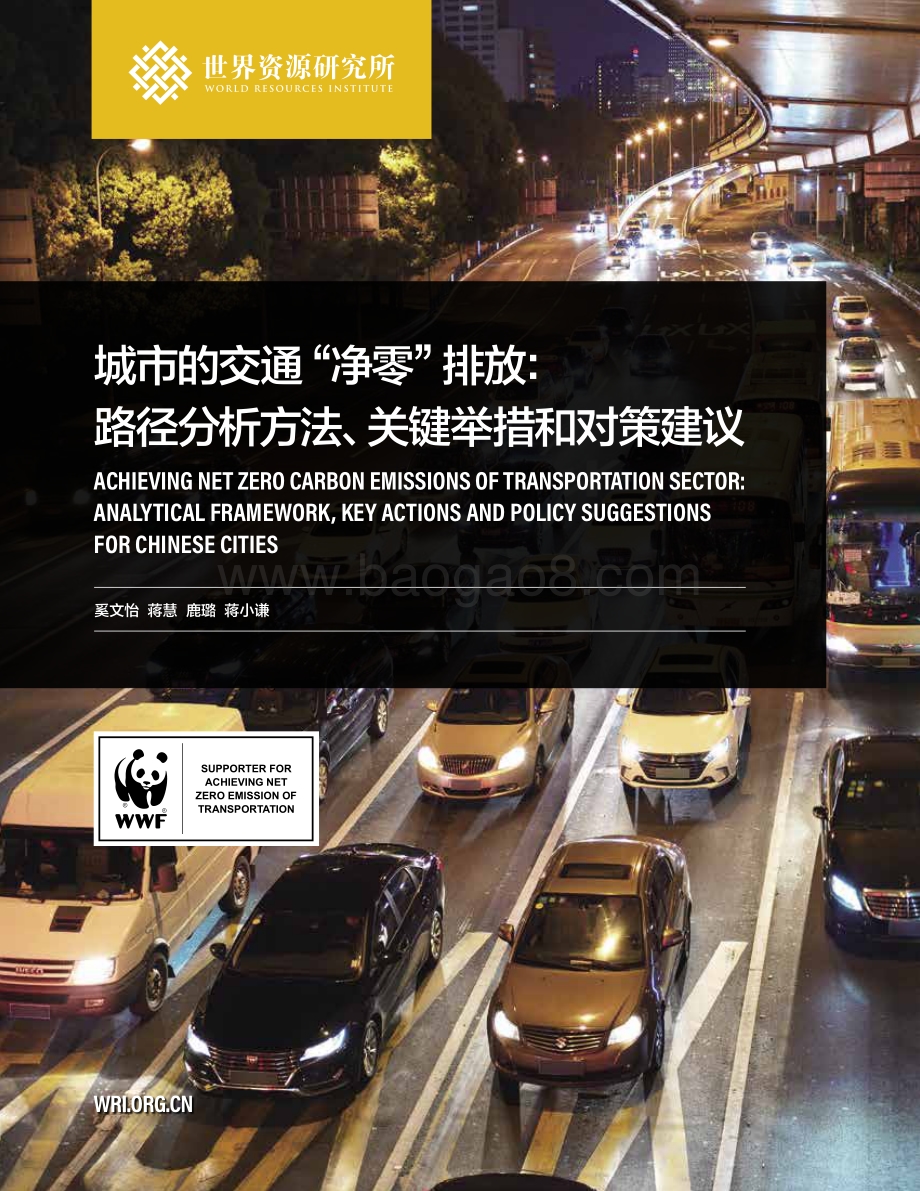 城市的交通“净零”排放：路径分析方法、关键举措和对策建议.pdf_第1页