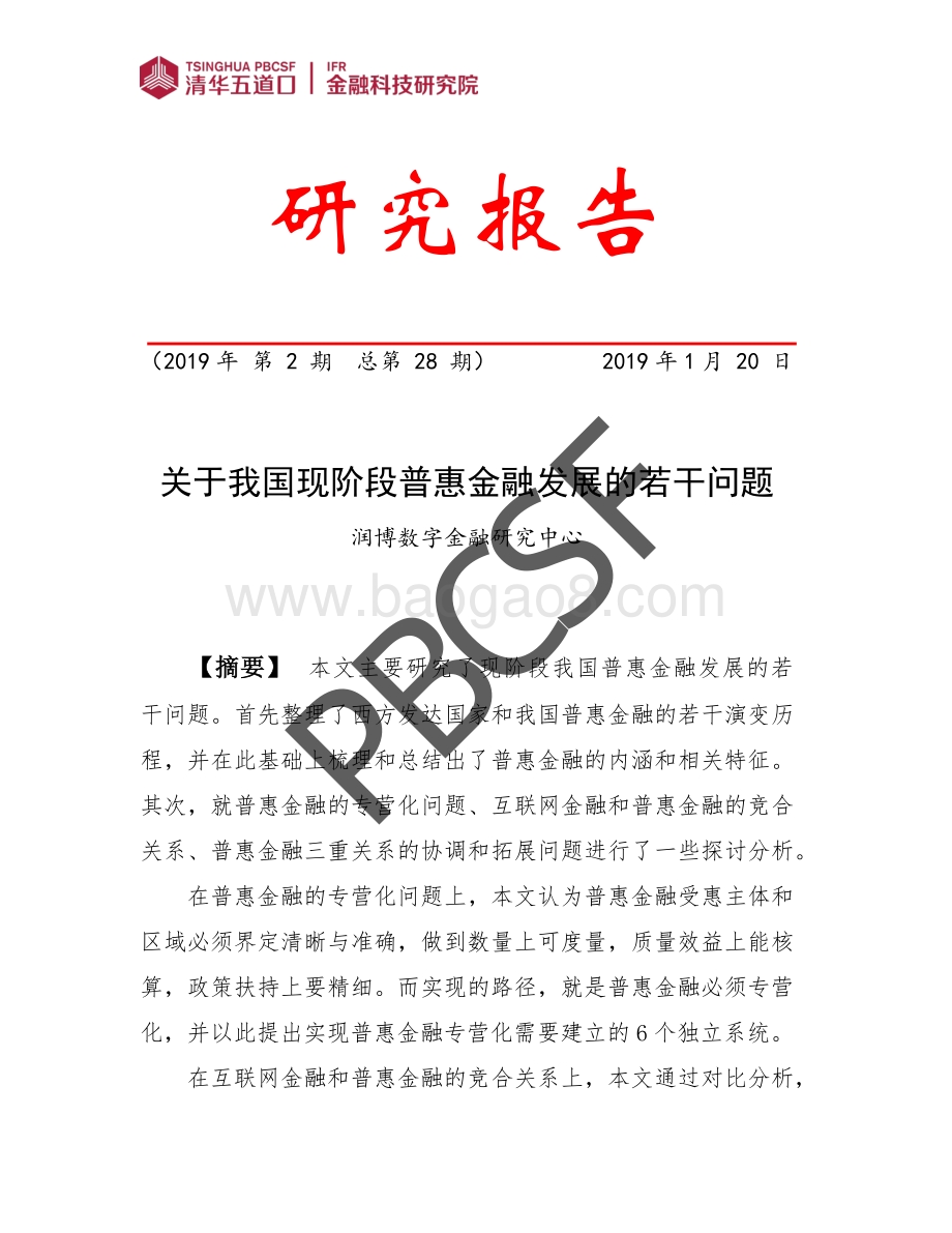 关于我国现阶段普惠金融发展的若干问题.pdf_第1页
