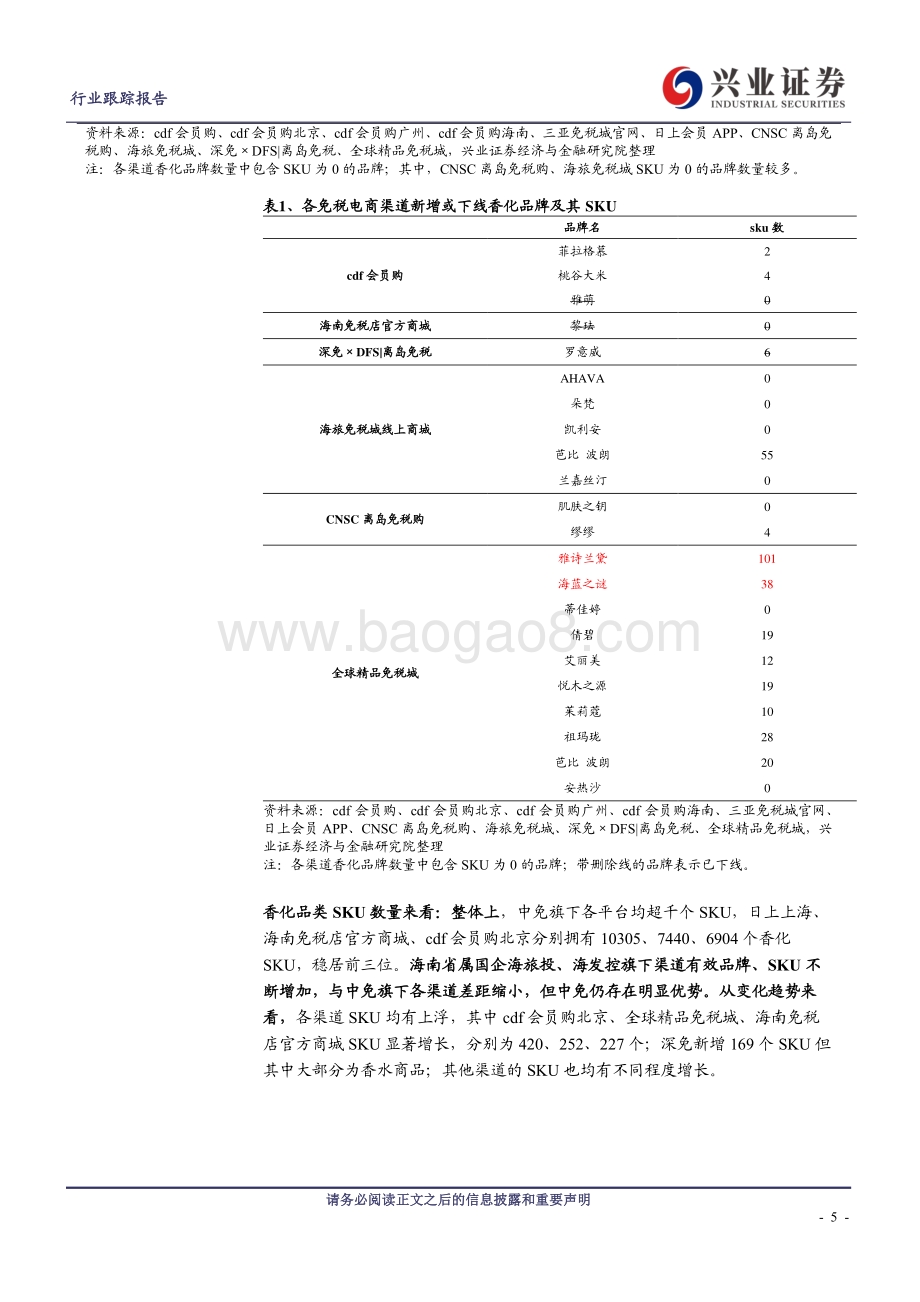 免税电商系列专题第五期：海南免税各店折扣常态化海控电商新增雅诗兰黛及海蓝之谜.pdf_第5页