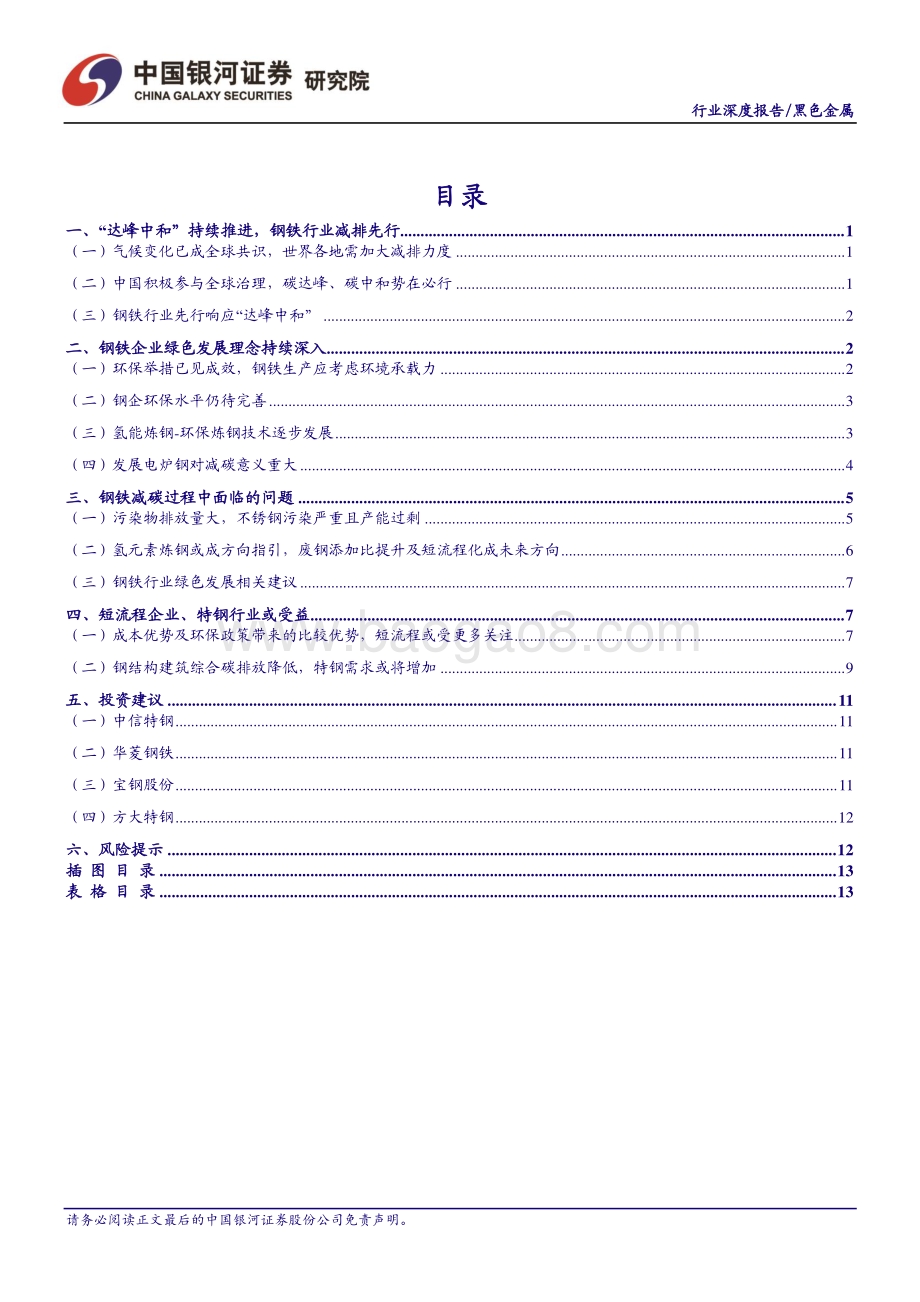 钢铁行业碳中和专题报告：“碳中和”下钢铁行业的机遇和问题.pdf_第2页