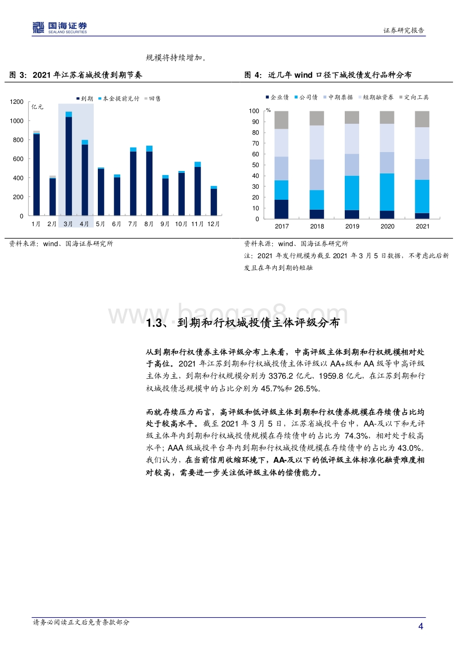 2021年江苏城投债到期压力几何？.pdf_第4页