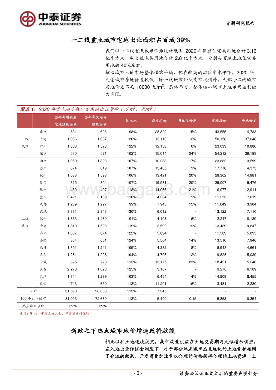 房地产行业专题报告：“两集中”下土地市场竞争格局改善.pdf_第3页