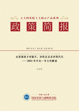 2021年中央一号文件解读：全面推进乡村振兴加快农业农村现代化.pdf