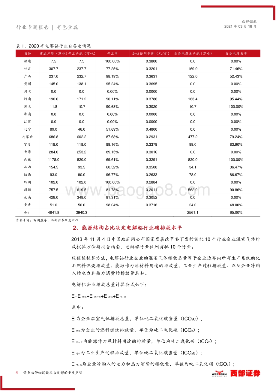 碳中和约束下电解铝发展路径与投资机会专题研究：看好水电铝、再生铝长期投资机会.pdf_第4页