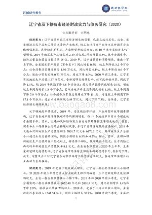 2020辽宁省及下辖各市经济财政实力与债务研究.pdf