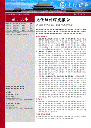 光伏组件深度报告：优化的竞争格局低估的品牌价值.pdf