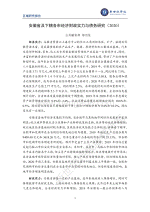 2020安徽省及下辖各市经济财政实力与债务研究.pdf