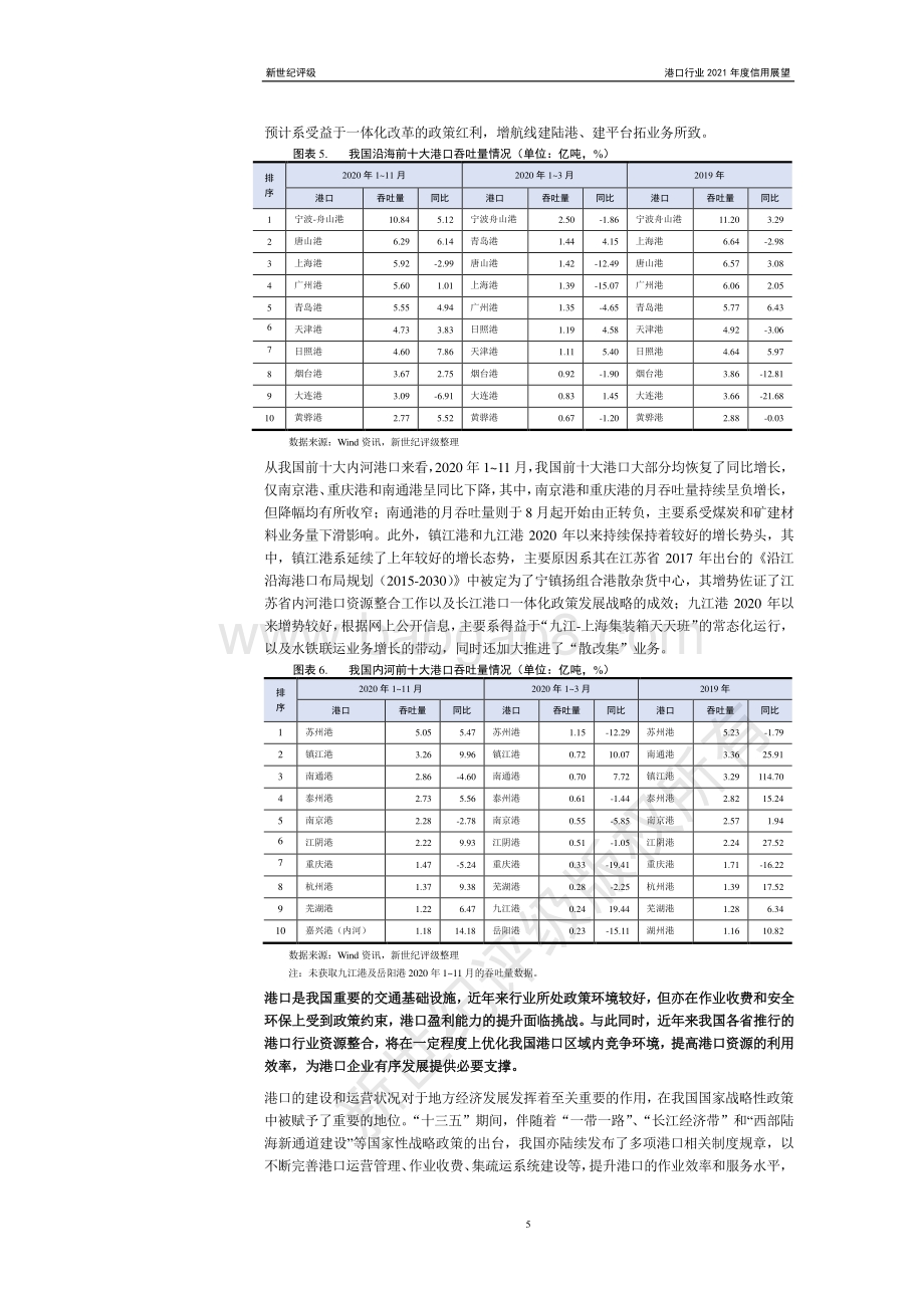 港口行业2021年度信用展望.pdf_第5页