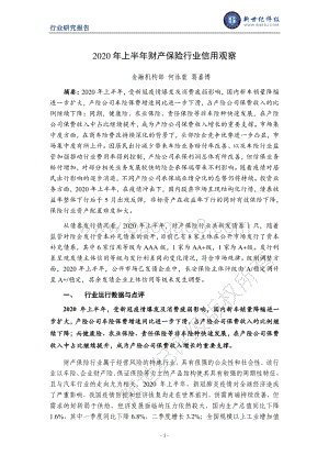 2020年上半年财产保险行业信用观察.pdf