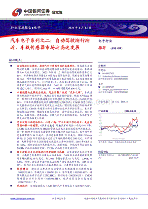 汽车电子系列之二：自动驾驶渐行渐近车载传感器市场迎高速发展.pdf