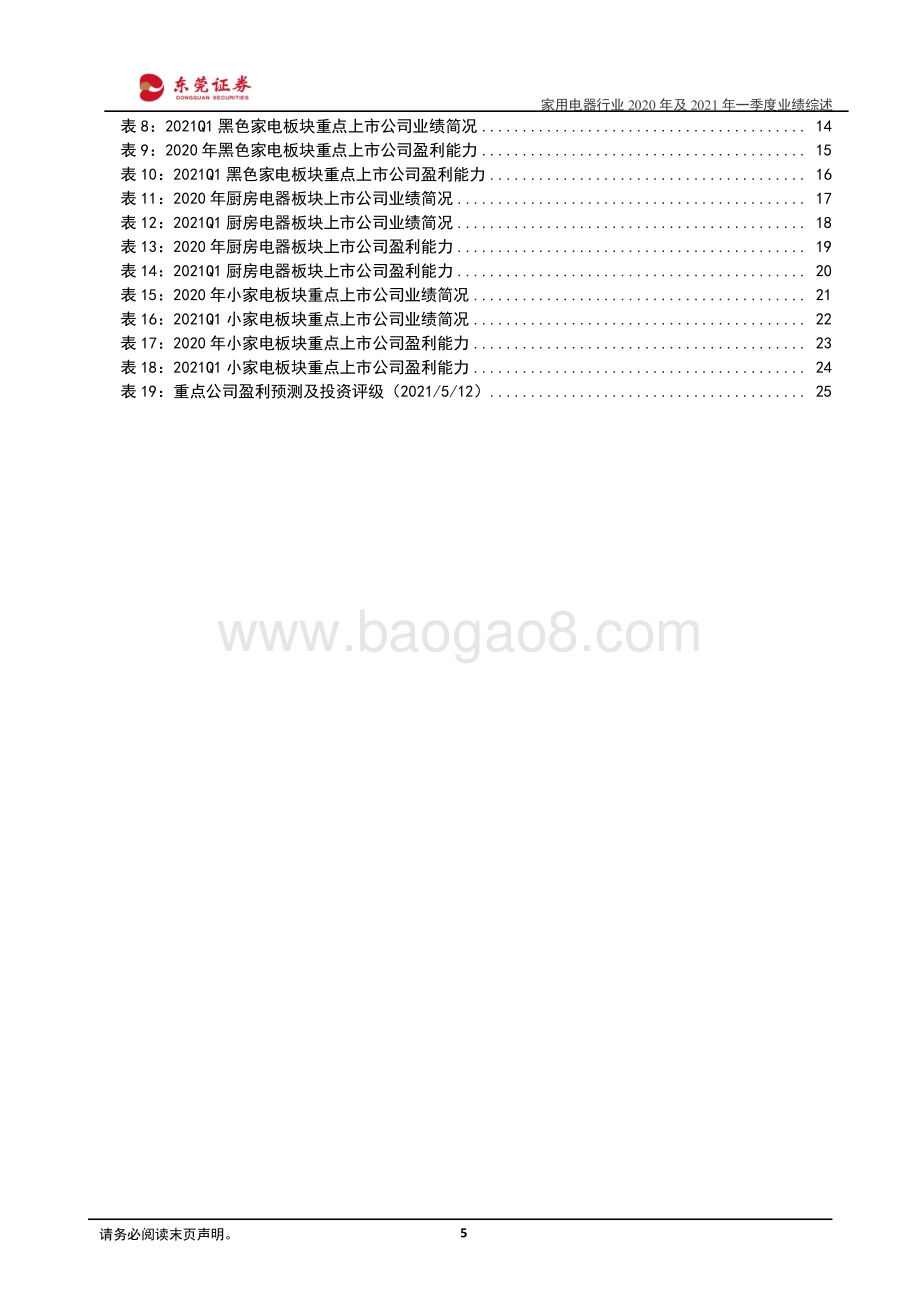 家用电器行业2020年及2021年一季度业绩综述.pdf_第5页