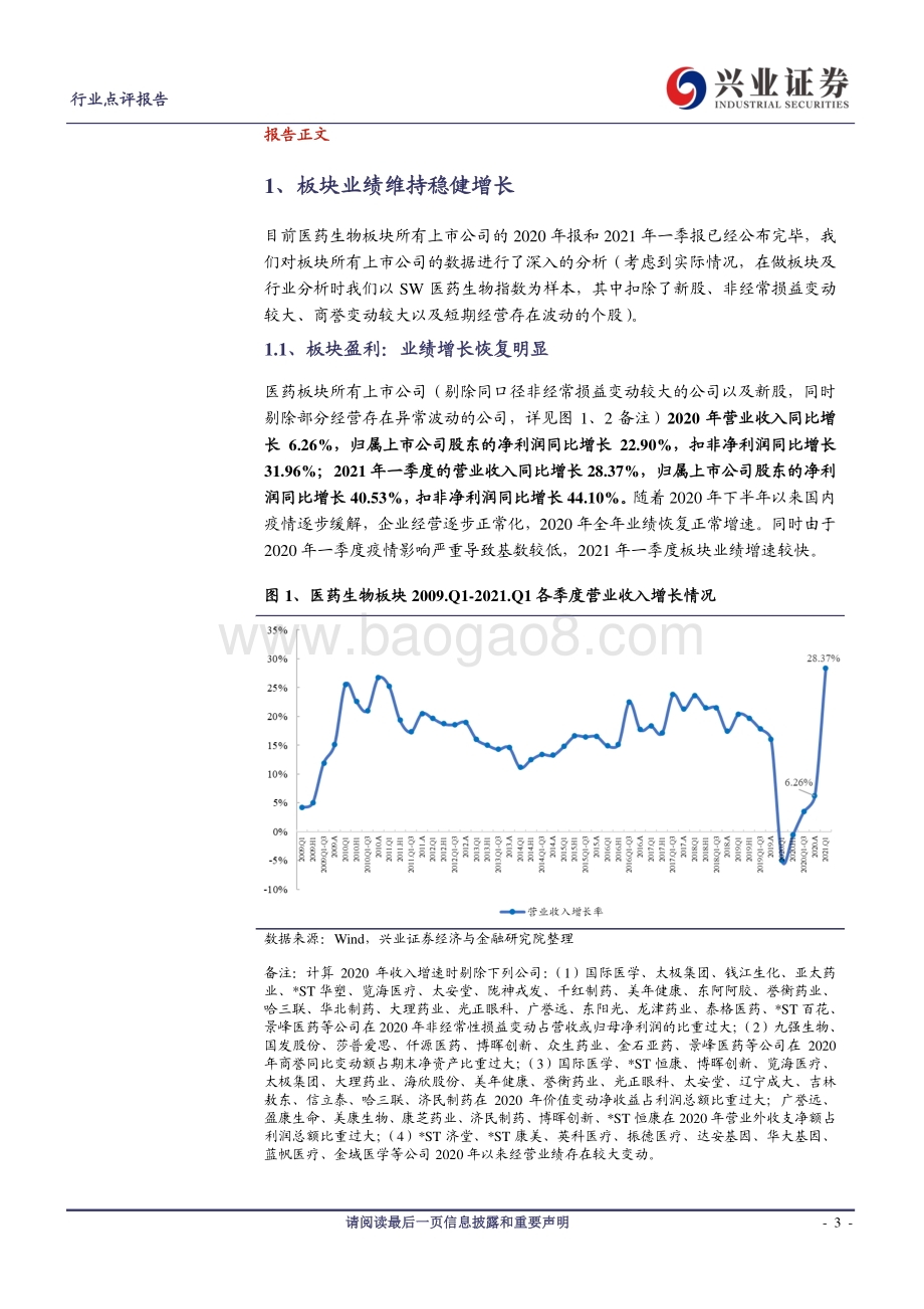 医药生物上市公司2020年报及2021年一季报小结.pdf_第3页