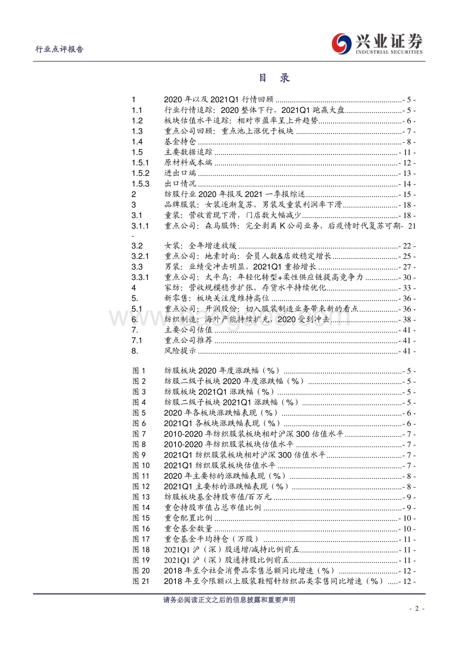 纺织服装行业2020年年报及2021年一季报总结.pdf_第2页