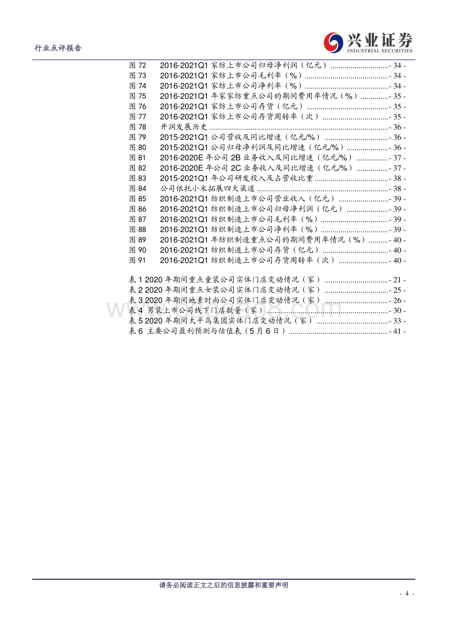 纺织服装行业2020年年报及2021年一季报总结.pdf_第4页