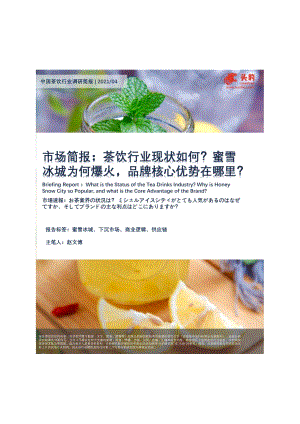 茶饮行业现状如何？蜜雪冰城为何爆火品牌核心优势在哪里？.pdf