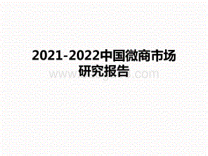 2021-2022中国微商市场研究报告.pptx
