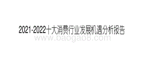 2021-2022十大消费行业发展机遇分析报告.pdf