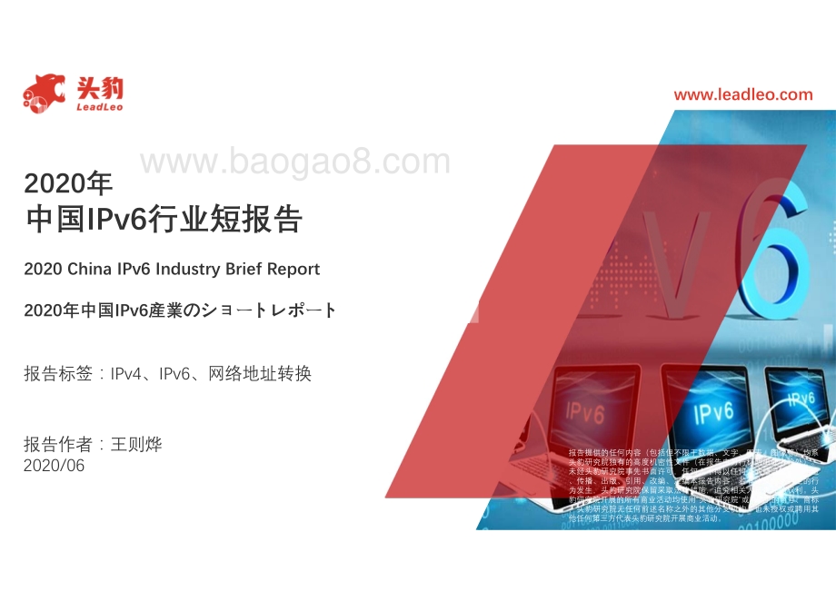 2020年中国IPV6行业短报告.pdf_第1页