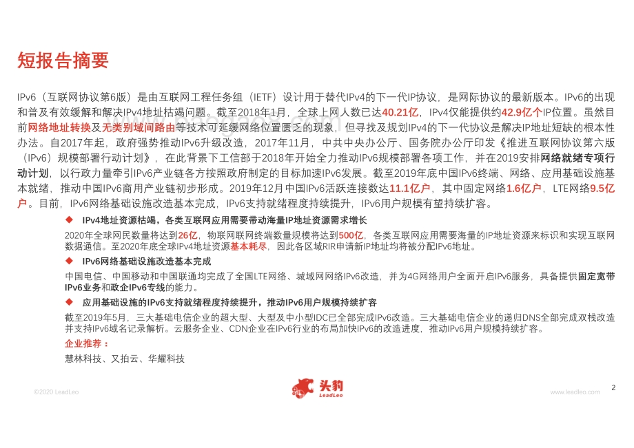 2020年中国IPV6行业短报告.pdf_第2页
