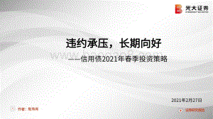 信用债2021年春季投资策略：违约承压长期向好.pdf
