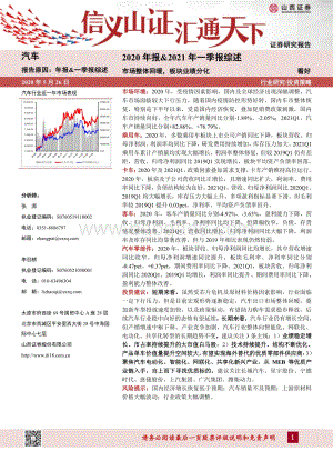汽车2020年报&2021年一季报综述.pdf
