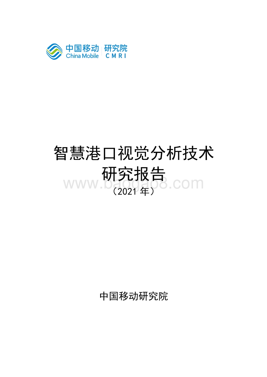 2021年智慧港口视觉分析技术研究报告.pdf_第1页