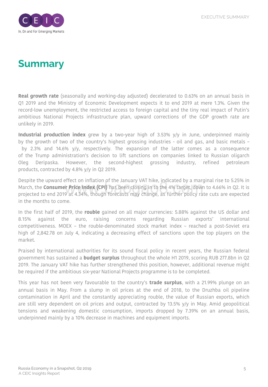 2019年第二季度俄罗斯经济概览（英文版）.pdf_第5页
