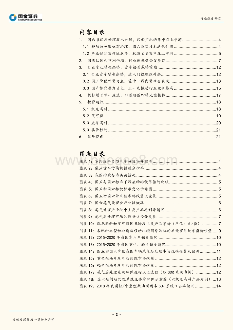 国六后处理篇：空间倍增行业格局或将重塑.pdf_第2页