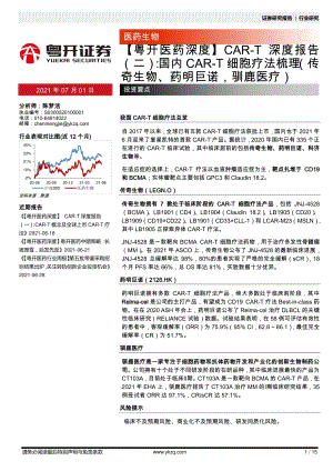 CAR-T深度报告（二）：国内CAR-T细胞疗法梳理.pdf