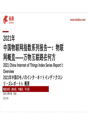 2021年中国物联网指数系列报告一：物联网概览万物互联路在何方.pdf