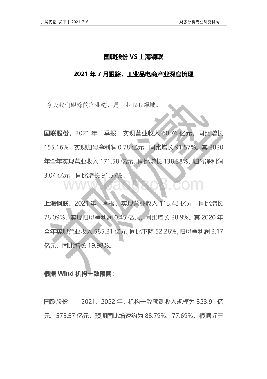 工业品电商产业深度梳理：国联股份VS上海钢联.pdf_第1页