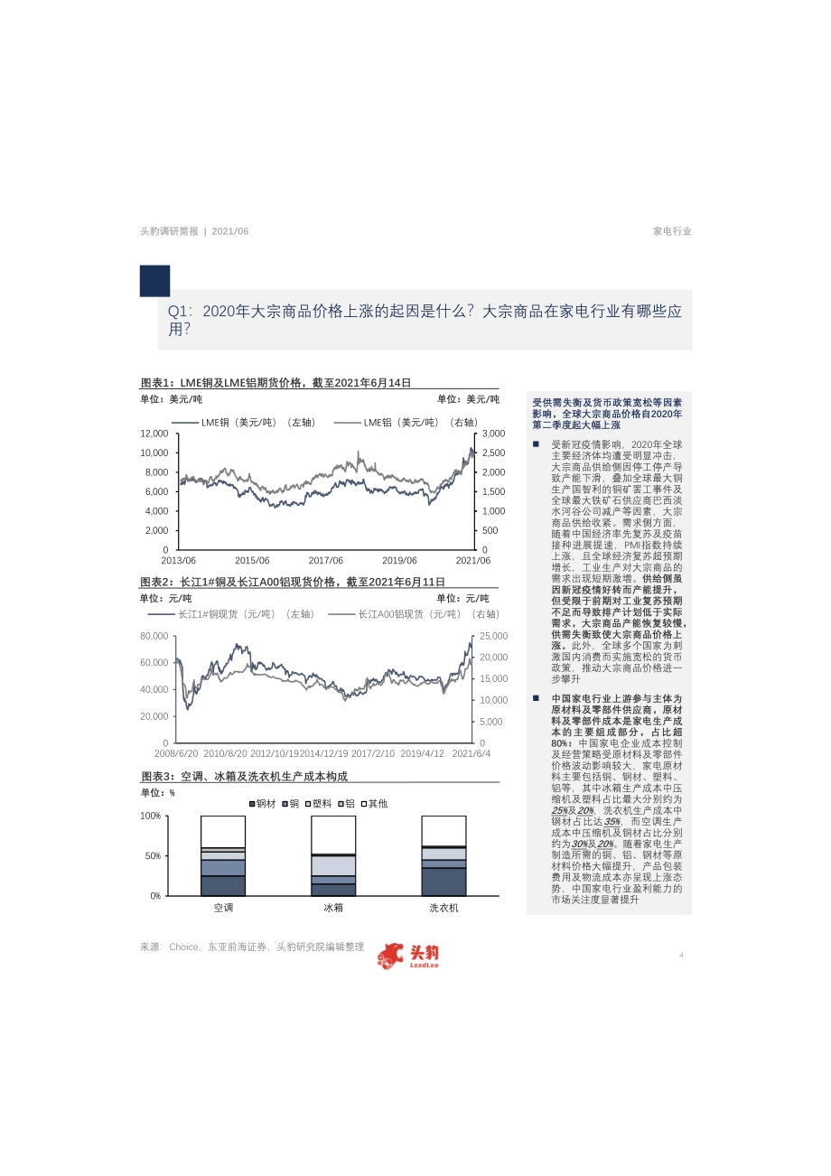 中国家电市场简报：大宗商品价格上涨对中国家电行业影响几何？.pdf_第4页