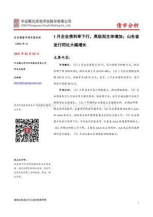 2021年1月企业债券市场月报分析.pdf