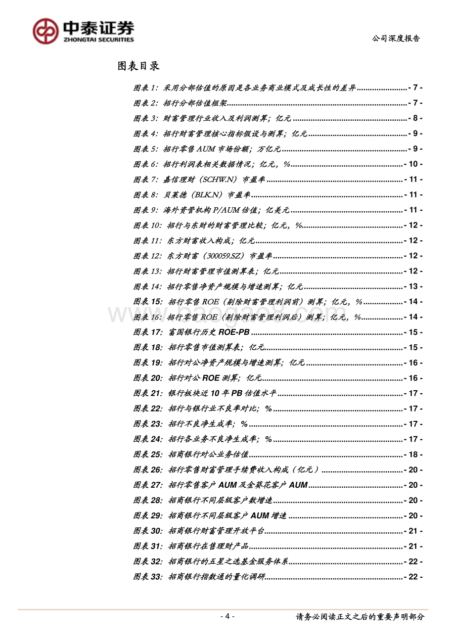 招商银行“分部估值”：财富管理5300亿+零售7000亿+对公4600亿；对应30%市值空间.pdf_第4页