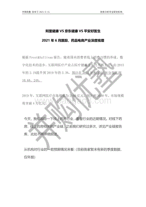 药品电商产业深度梳理：阿里健康VS京东健康VS平安好医生.pdf