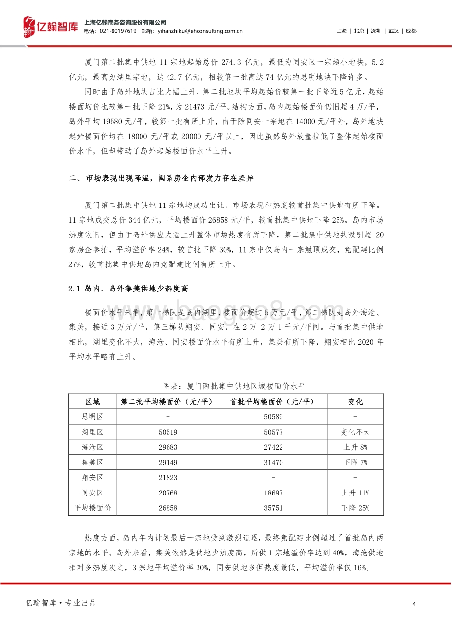 厦门第二批集中供地深度解读：岛外放量市场出现降温.pdf_第4页