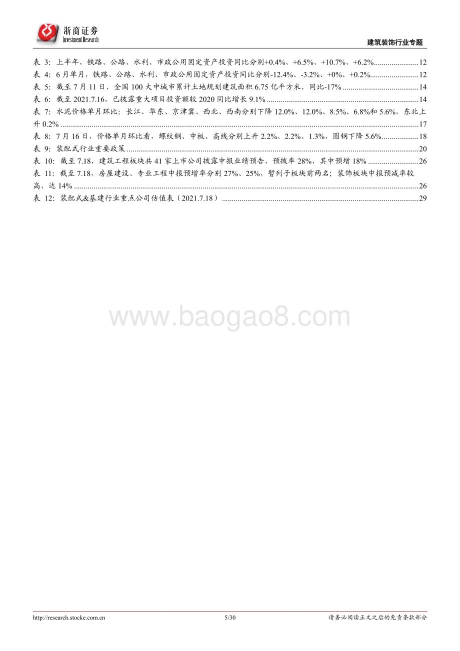 建筑装饰行业专题报告：中报预告业绩分化持续看好装配式板块、建筑央企.pdf_第5页