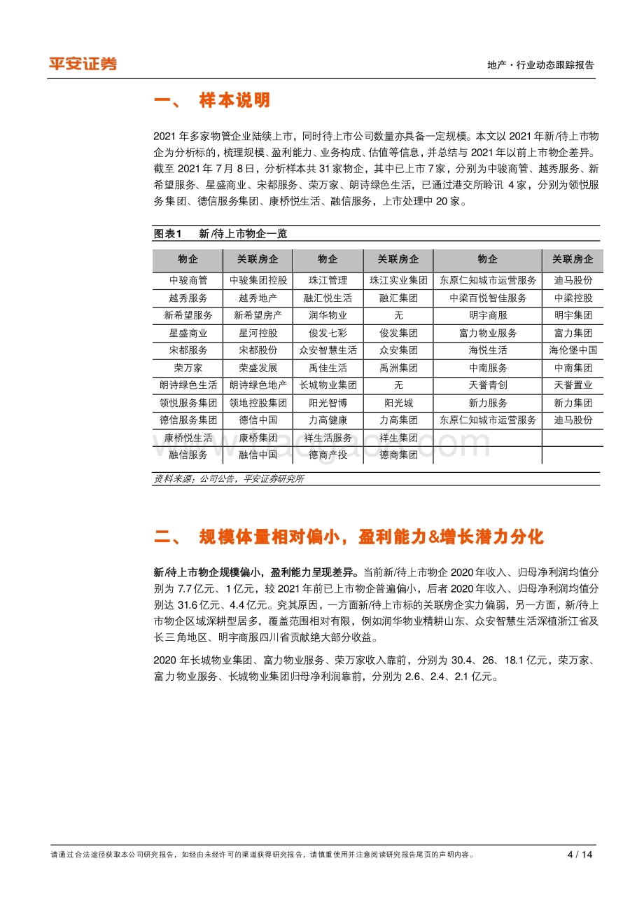 地产杂谈系列之九：聊聊2021年新上市和待上市物企.pdf_第4页