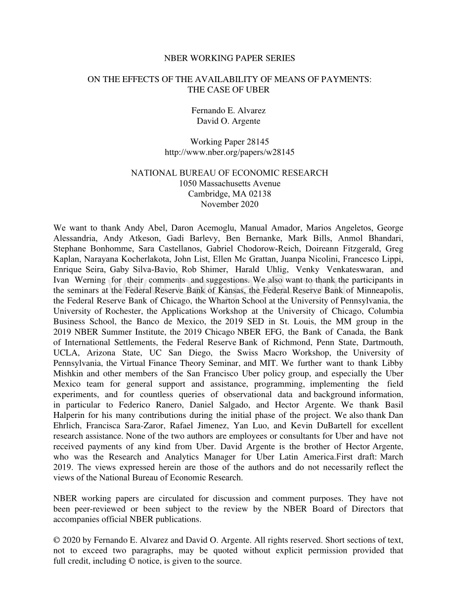 支付方式可得性对市场均衡的影响：基于Uber数据的研究（英文版）.pdf_第1页