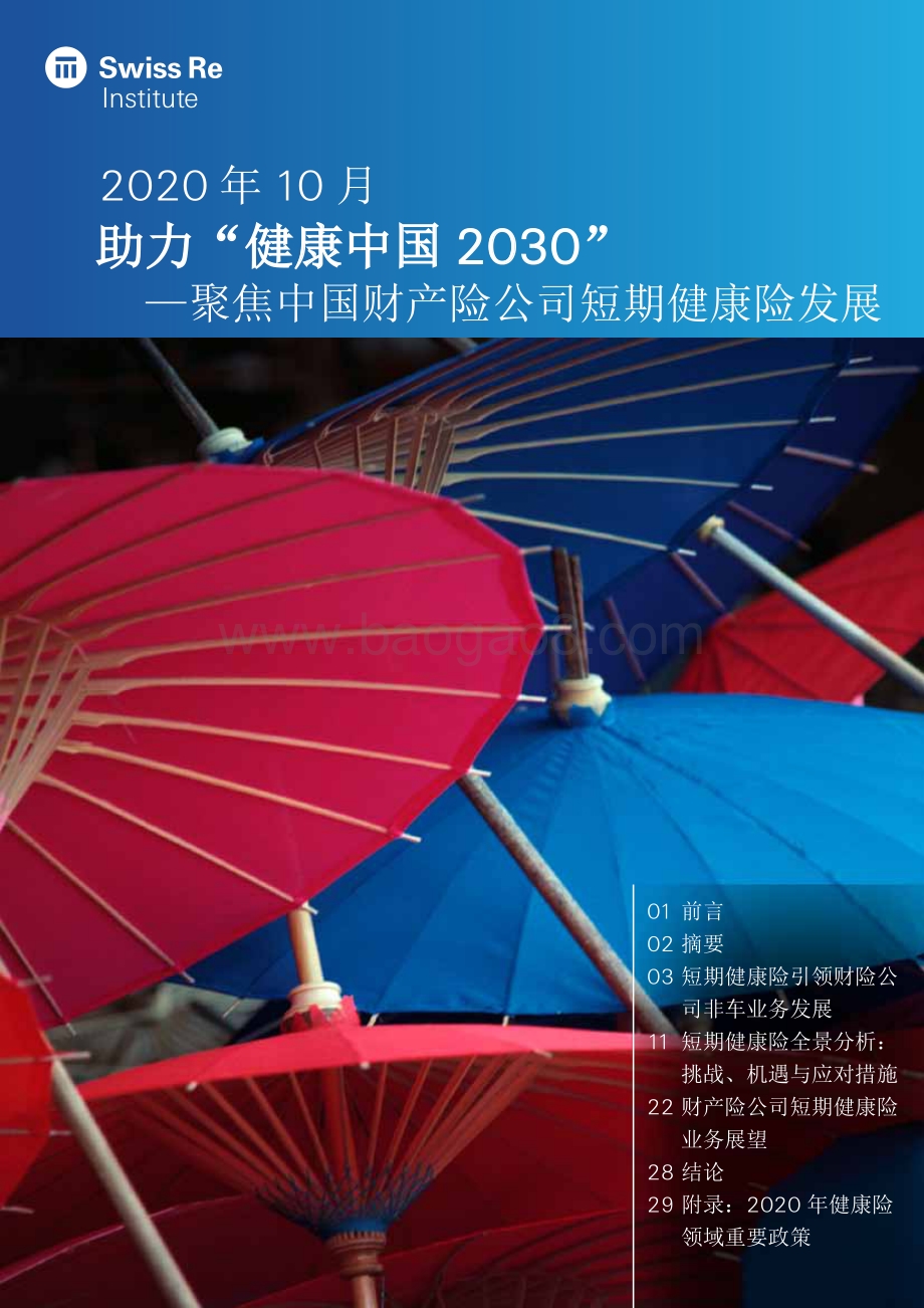 助力“健康中国2030”：聚焦中国财产险公司短期健康险发展.pdf_第1页