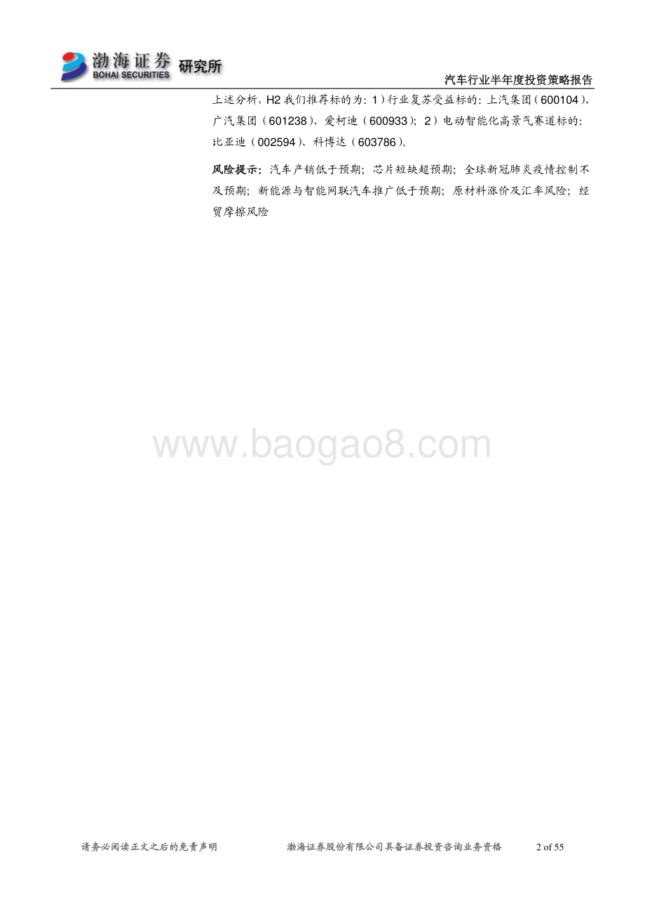 汽车行业2021半年度投资策略报告：复苏再起航电动智能加速.pdf_第2页