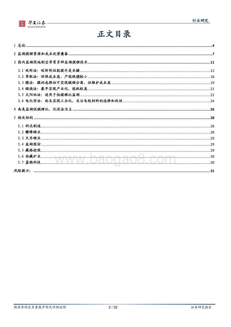 锂资源专题报告之盐湖提锂技术路线解析：技术进步推动盐湖提锂禀赋不同需因地制宜.pdf_第2页