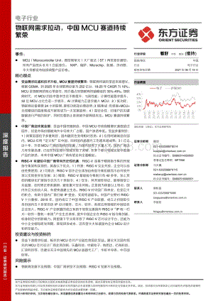 电子行业：物联网需求拉动中国MCU赛道持续繁荣.pdf